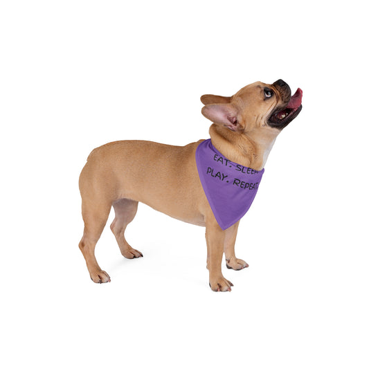 Pet Bandana EAT. SLEEP. PLAY. REPEAT. (purple)