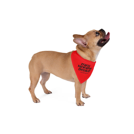 Pet Bandana - STRESS PREVENTION SPECIALIST (red)